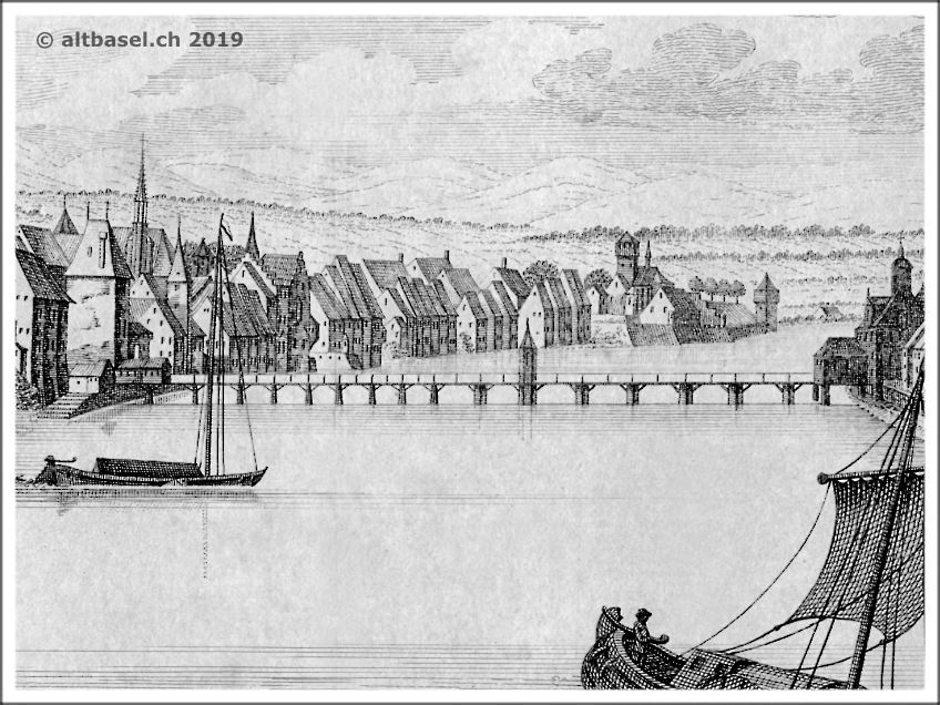 ansicht der rheinbruecke um 1743