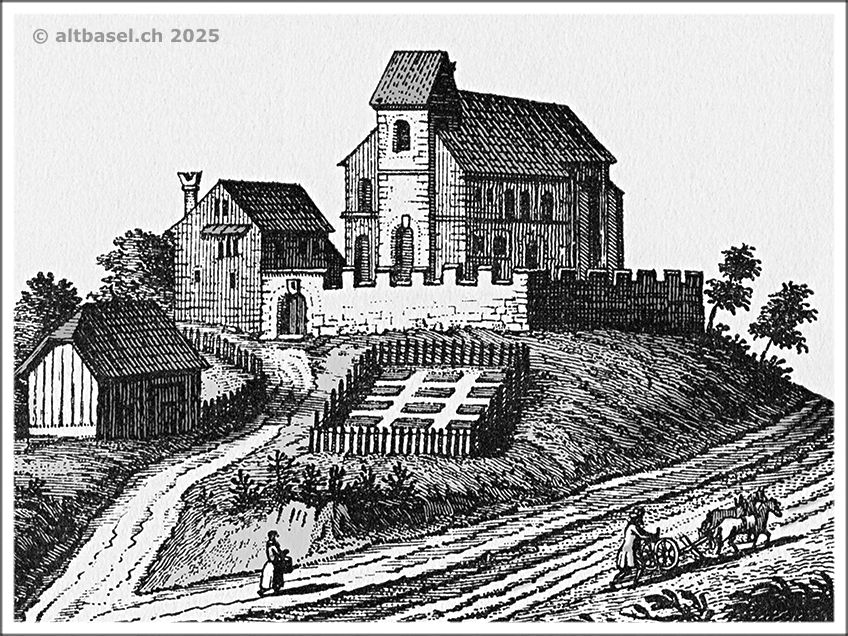 die chrischonakirche auf einem stich um 1750